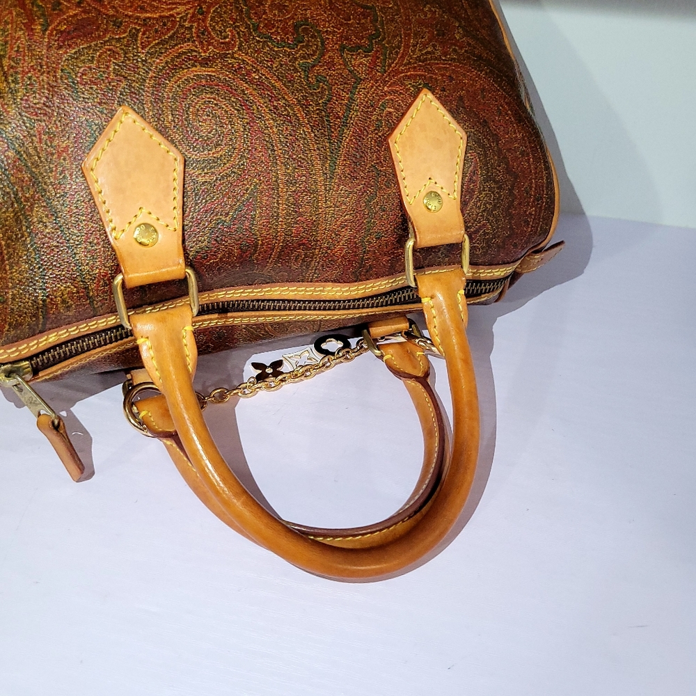 ETRO MILANO Mini Bowling Red Paisley Speedy Bag - Picture 7 of 12